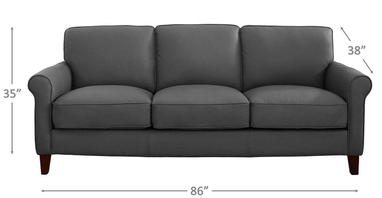 Laguna Leather Sofa Collection, Steel